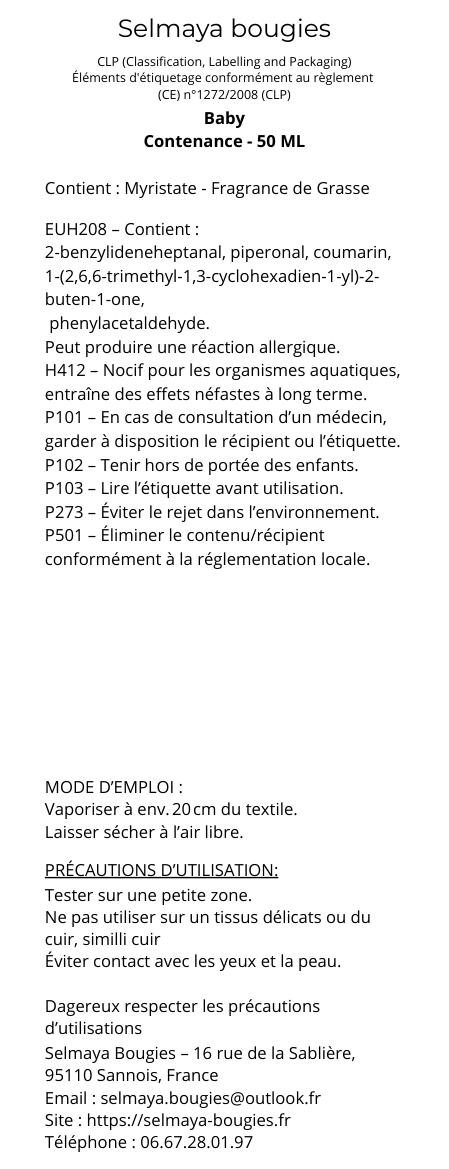 Baby - Spray textile pour le linge de lit - Tres apaisant