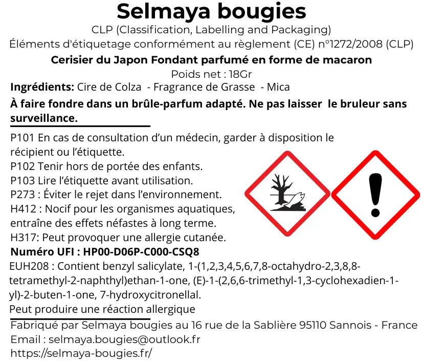 Cerisier du Japon - fondant bougie parfumé  - pièce vendor-unknown