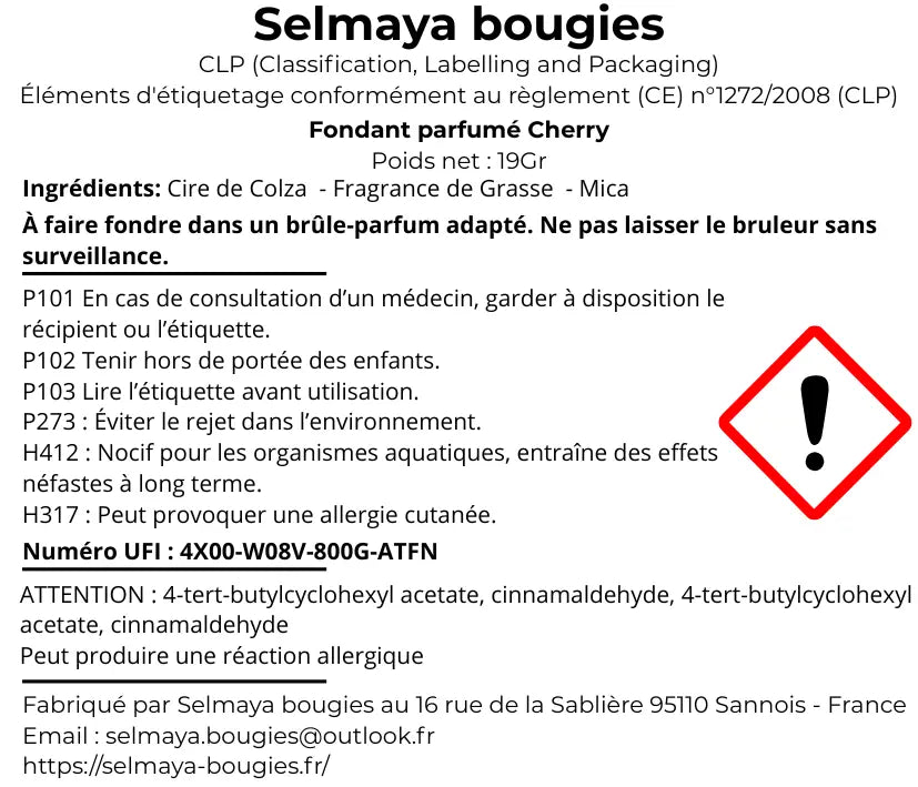 Cherry  -  19gr Fondant parfumé naturel - pièce vendor-unknown