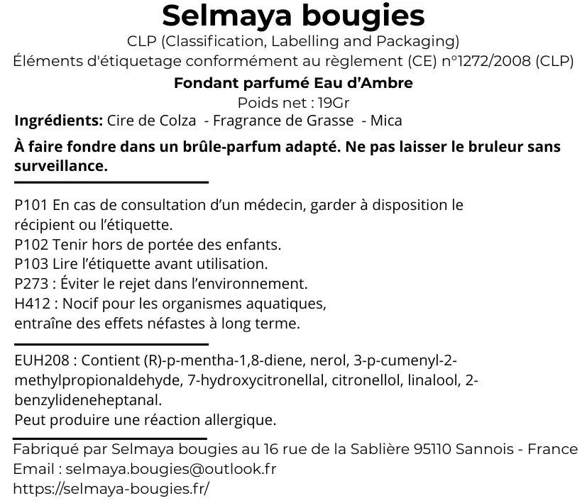 Eau d'Ambre 19gr - Fondant parfumé made in France vendor-unknown