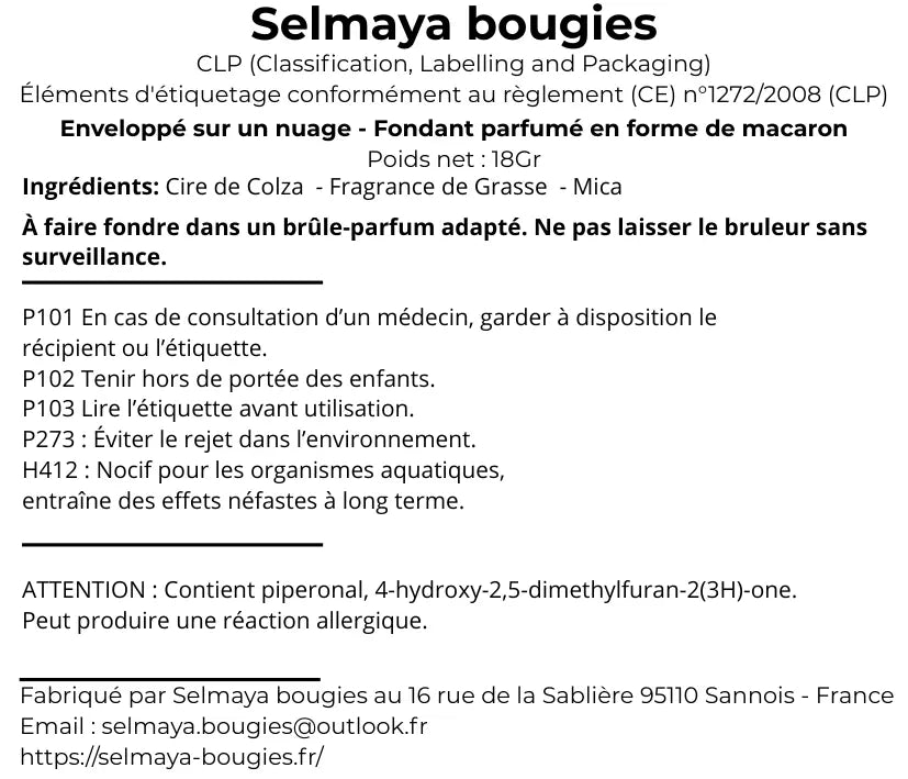 Enveloppé dans un nuage 18gr - Fondant bougie à la cire végétale de colza vendor-unknown