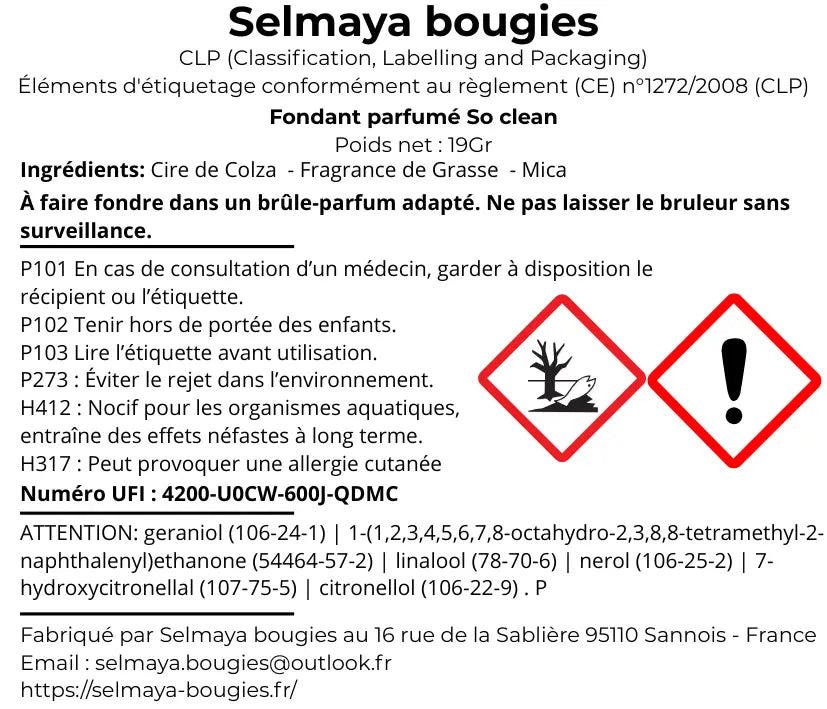 Fondant parfumé naturel  So clean 19gr vendor-unknown