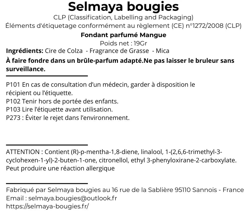 Mangue 19 gr - Fondant parfumé 19gr naturel et végétal vendor-unknown