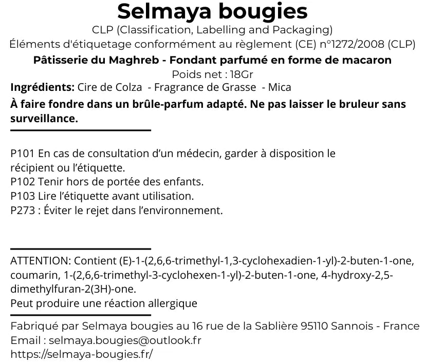 Pâtisserie du Maghreb 18gr - Fondant parfumé - pièce vendor-unknown