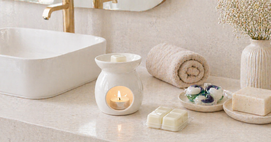 Intérieur frais et propre avec odeur linge propre - fondants et sprays Selmaya Bougies