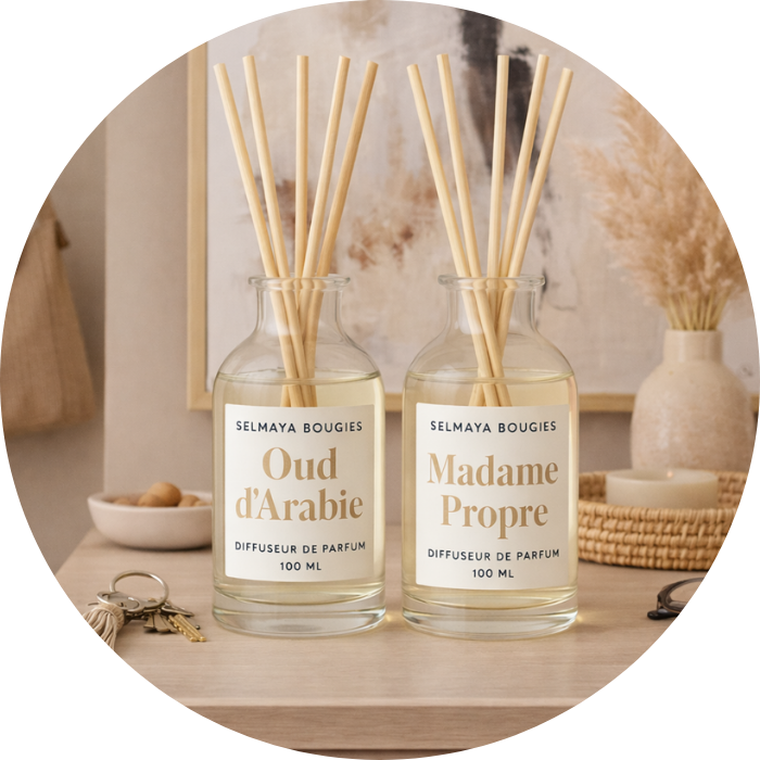 Collection diffuseurs de parfum à bâtonnets longue durée - Selmaya Bougies