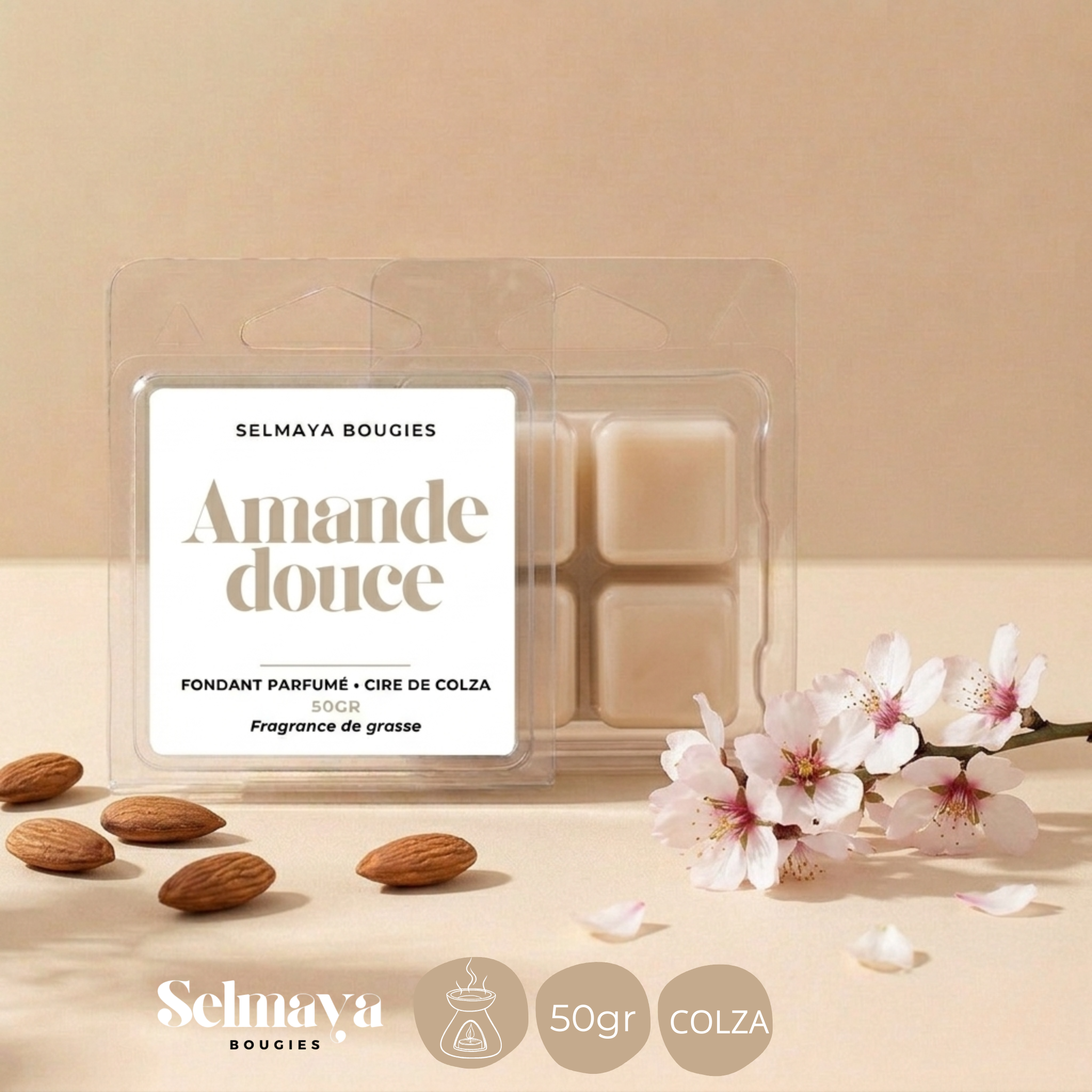 Amande douce  - Fondant parfumé à base de cire de Colza