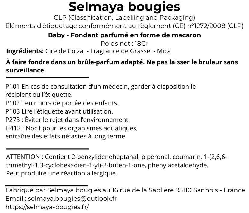 Baby - Fondant parfumé  - pièce vendor-unknown