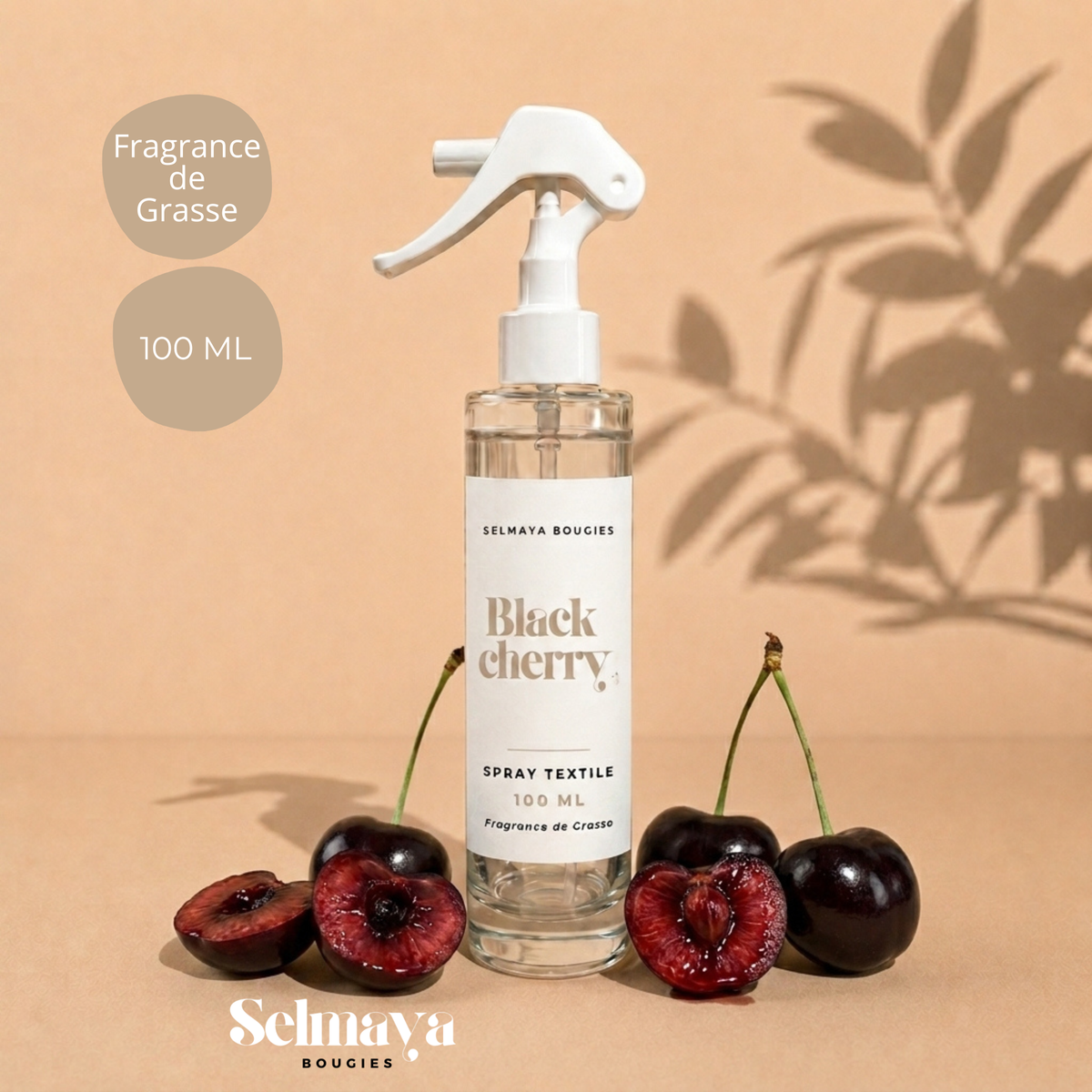 Spray textile Black cherry 100 ml | Selmaya Bougies