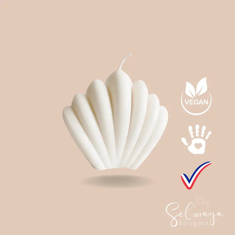 Bougie Coquillage en Cire de Colza Éco-responsable selmaya.bougies