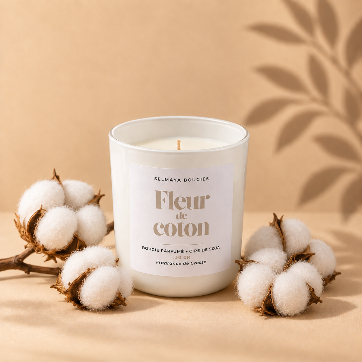 Bougie parfumée Fleur de coton - Bougie parfumée au notes floral de fleur de coton