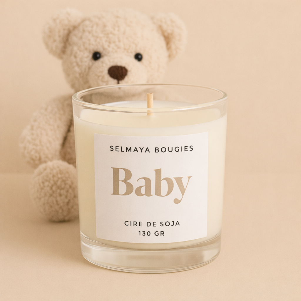 Bougie parfumée à la cire de Soja - Baby