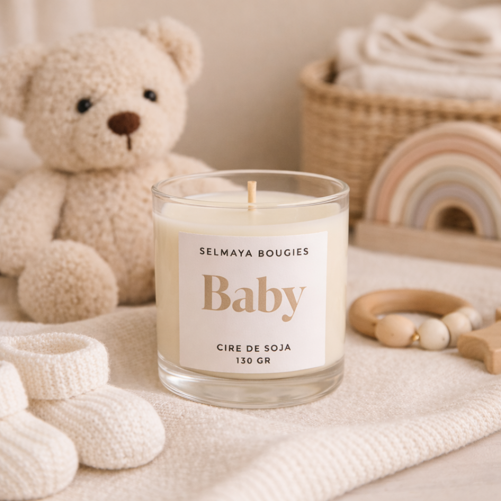 Bougie parfumée à la cire de Soja - Baby