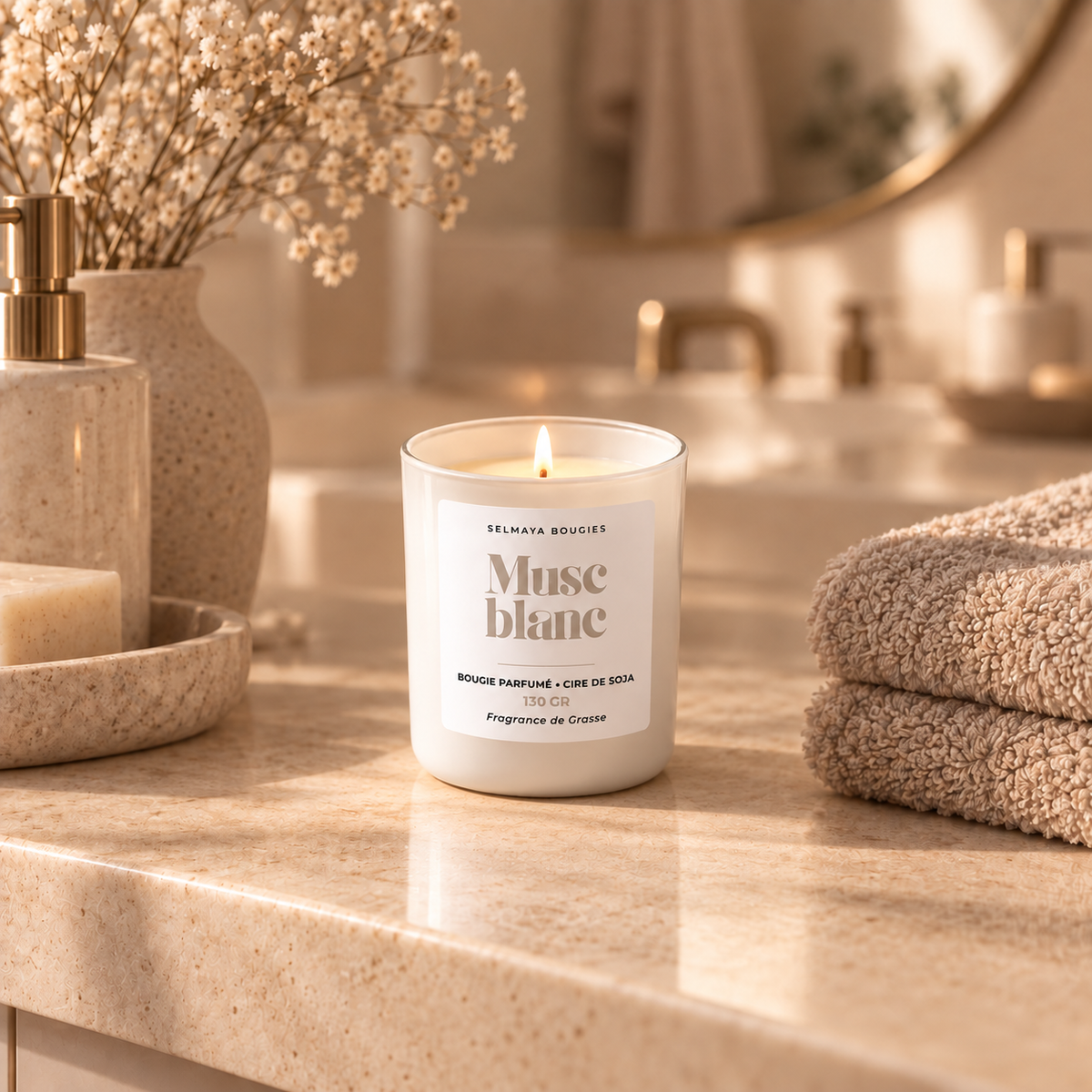 Bougie parfumée - Musc blanc -
