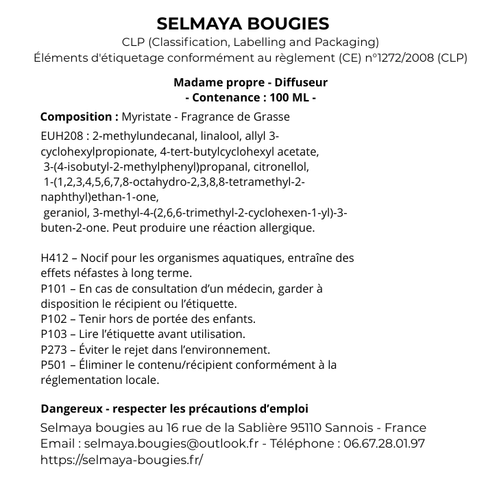 Diffuseur de parfum - Madame propre