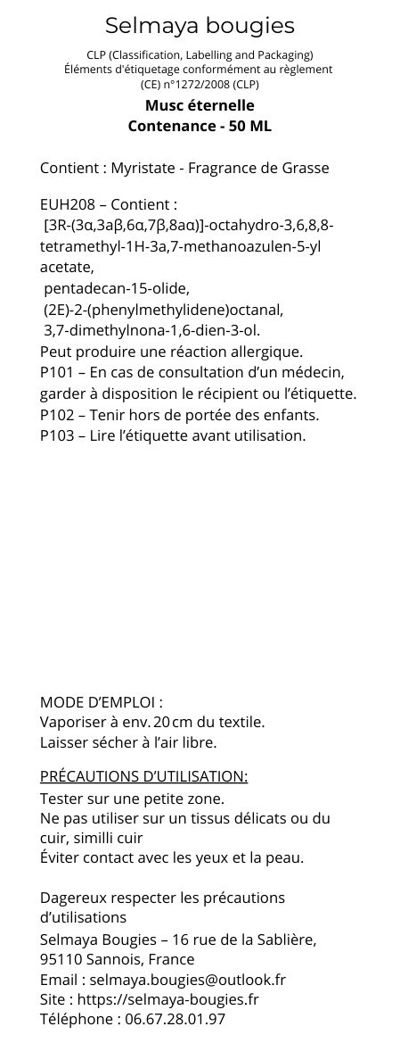 Musc éternelle - Spray parfumé pour le linge