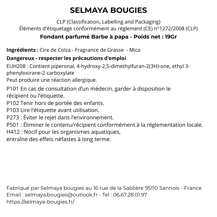 Barbe à papa 19gr - Fondant parfumé gourmand pas cher