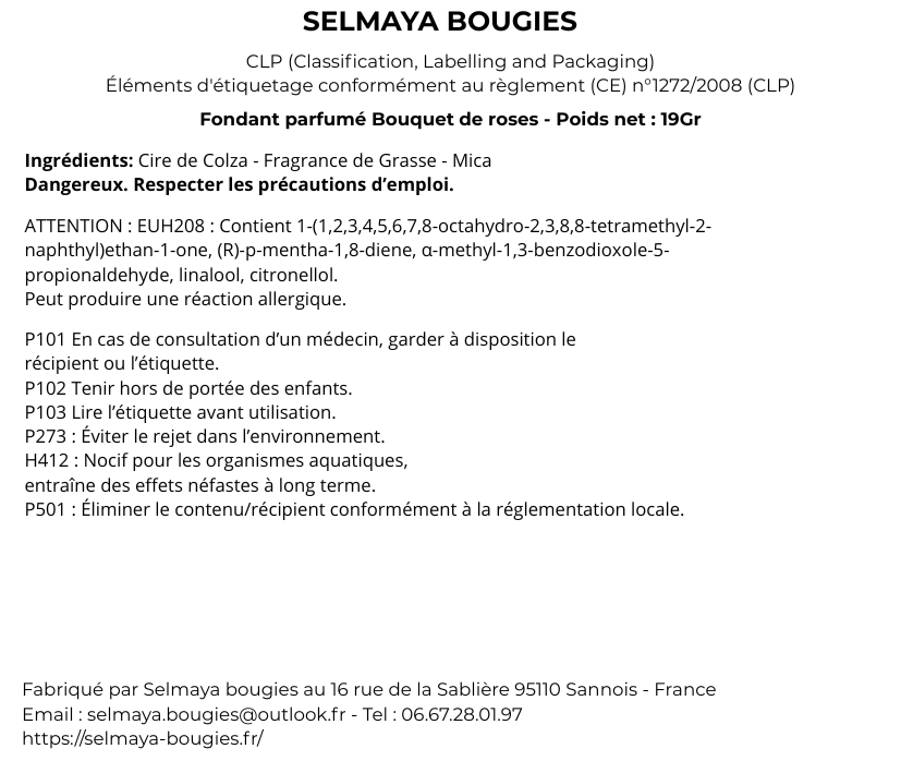 Bouquet de roses 19gr - Fondant parfumé qui sent la rose