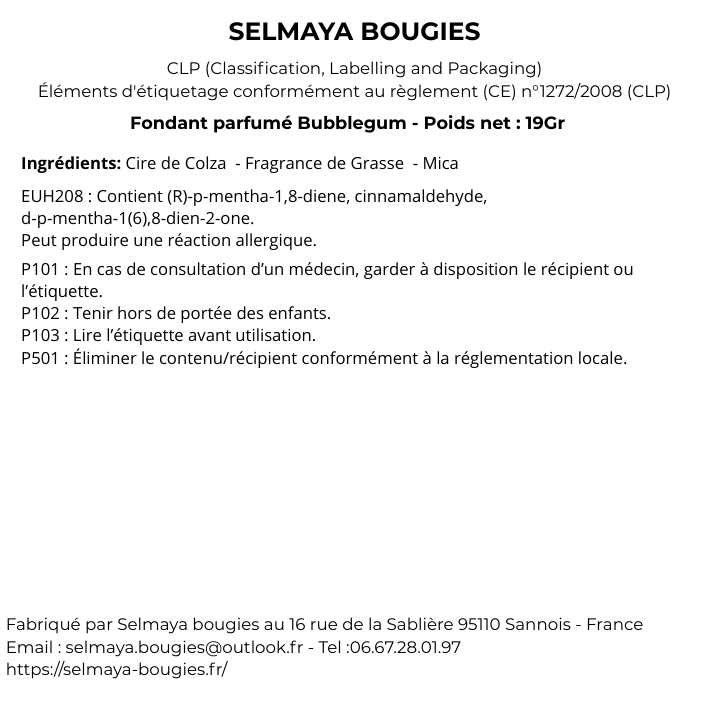 Bubblegum 19gr - Fondant parfumé  pas cher