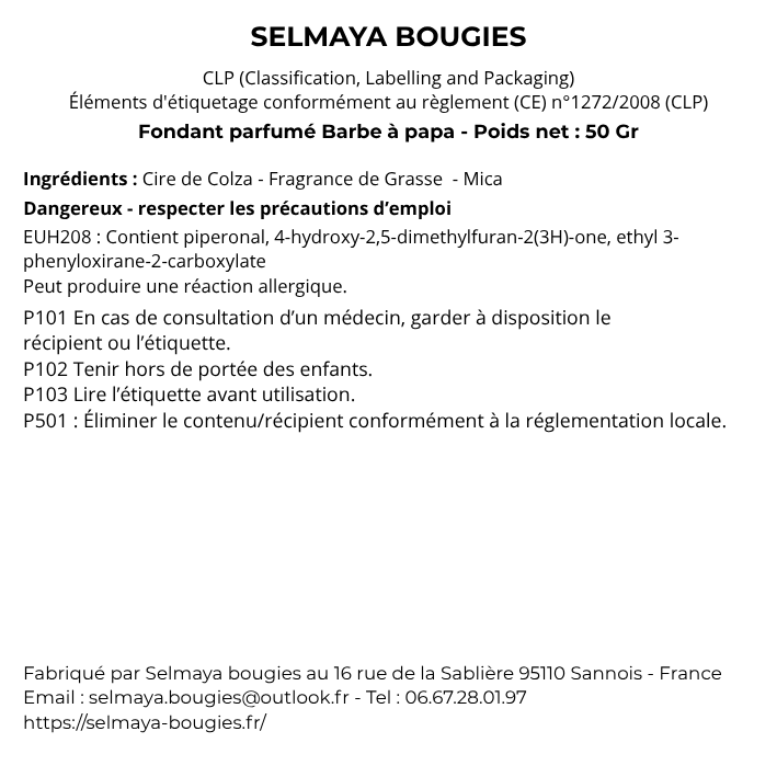 Barbe à papa 50gr - Fondant parfumé gourmand pas cher