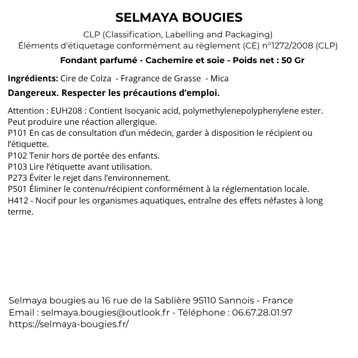 Cachemire et soie - fondant parfumé
