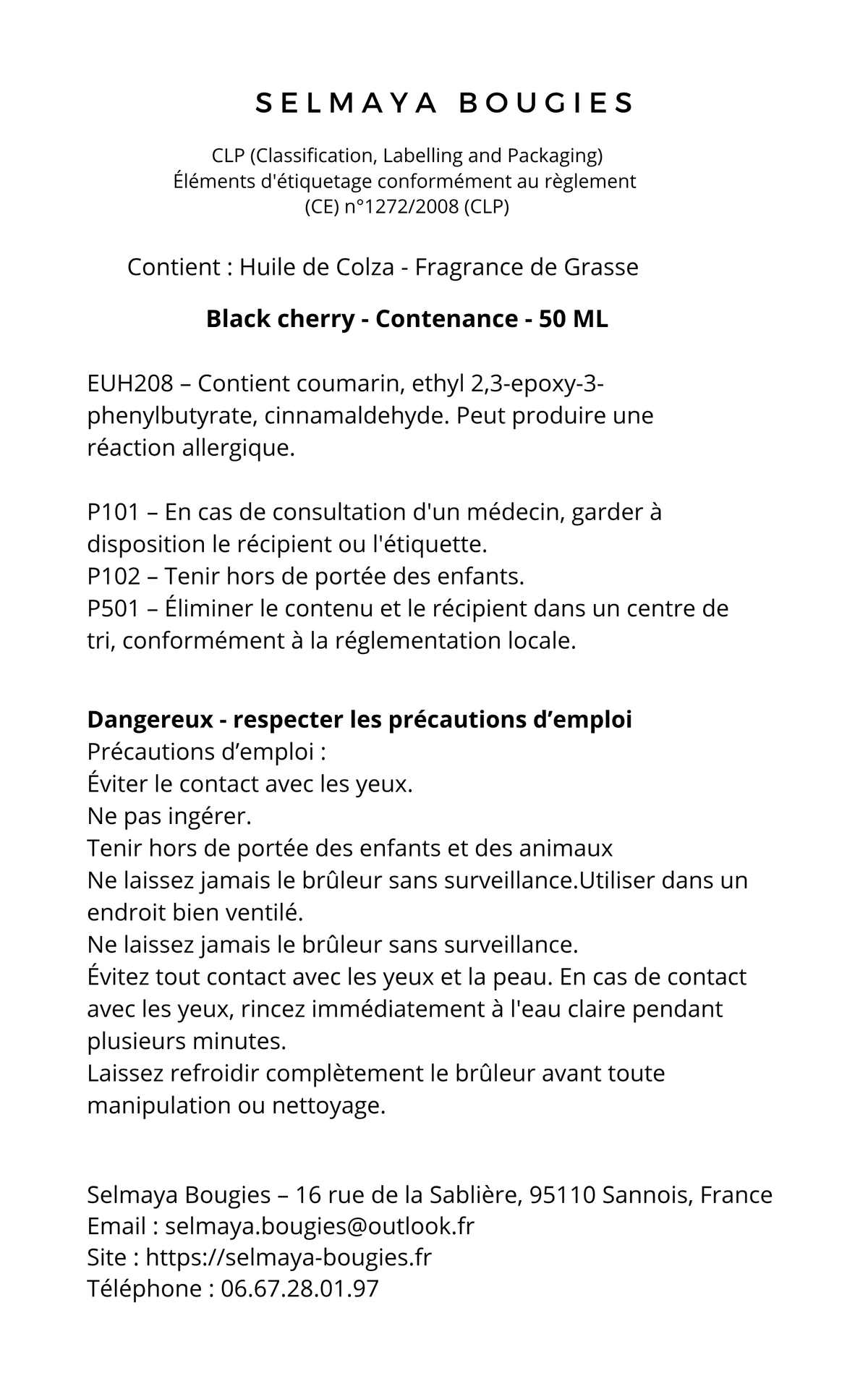 Huile de diffusion Black cherry