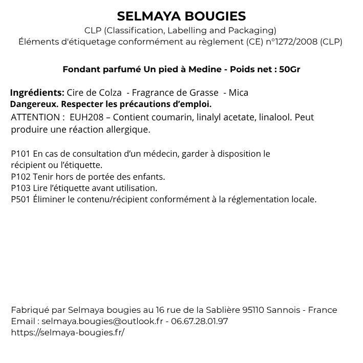 Amande douce  - Fondant parfumé à base de cire de Colza