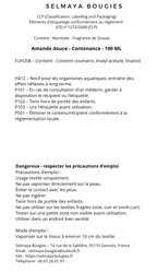Spray textile Amande douce 100 ml | Selmaya Bougies