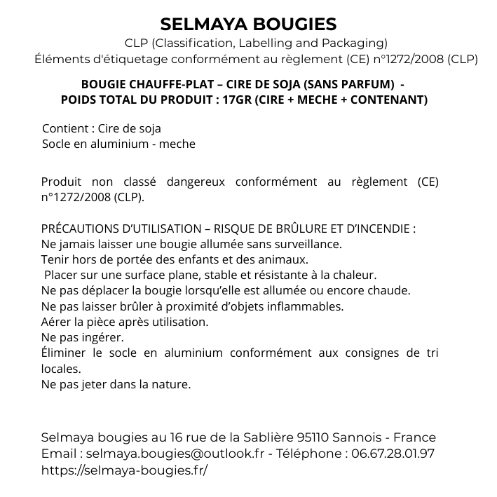 Bougies chauffe-plat à la cire de soja – Parfaites pour faire fondre les fondants parfumés