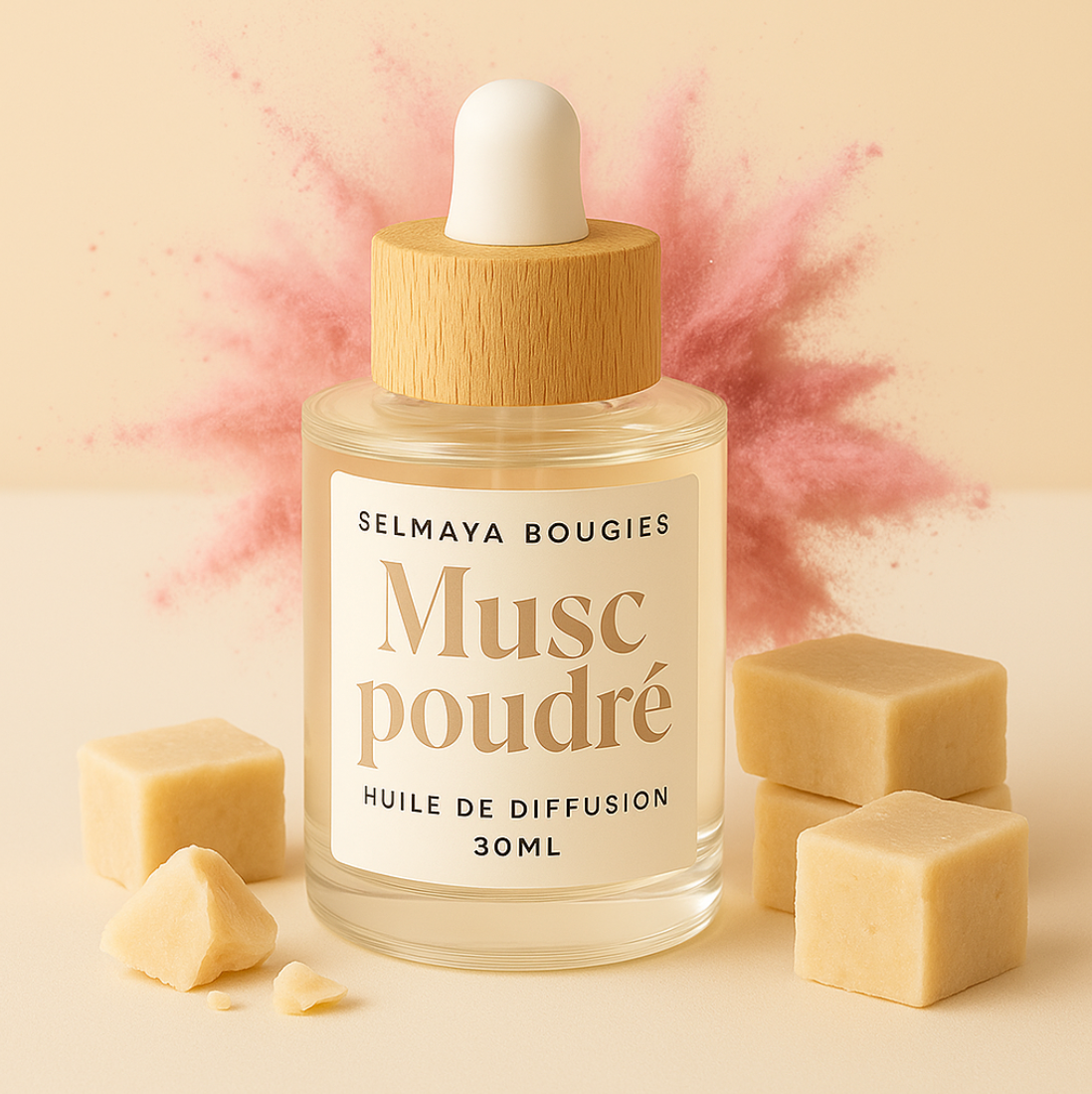 Musc poudré - Huile de diffusion parfumée fait main
