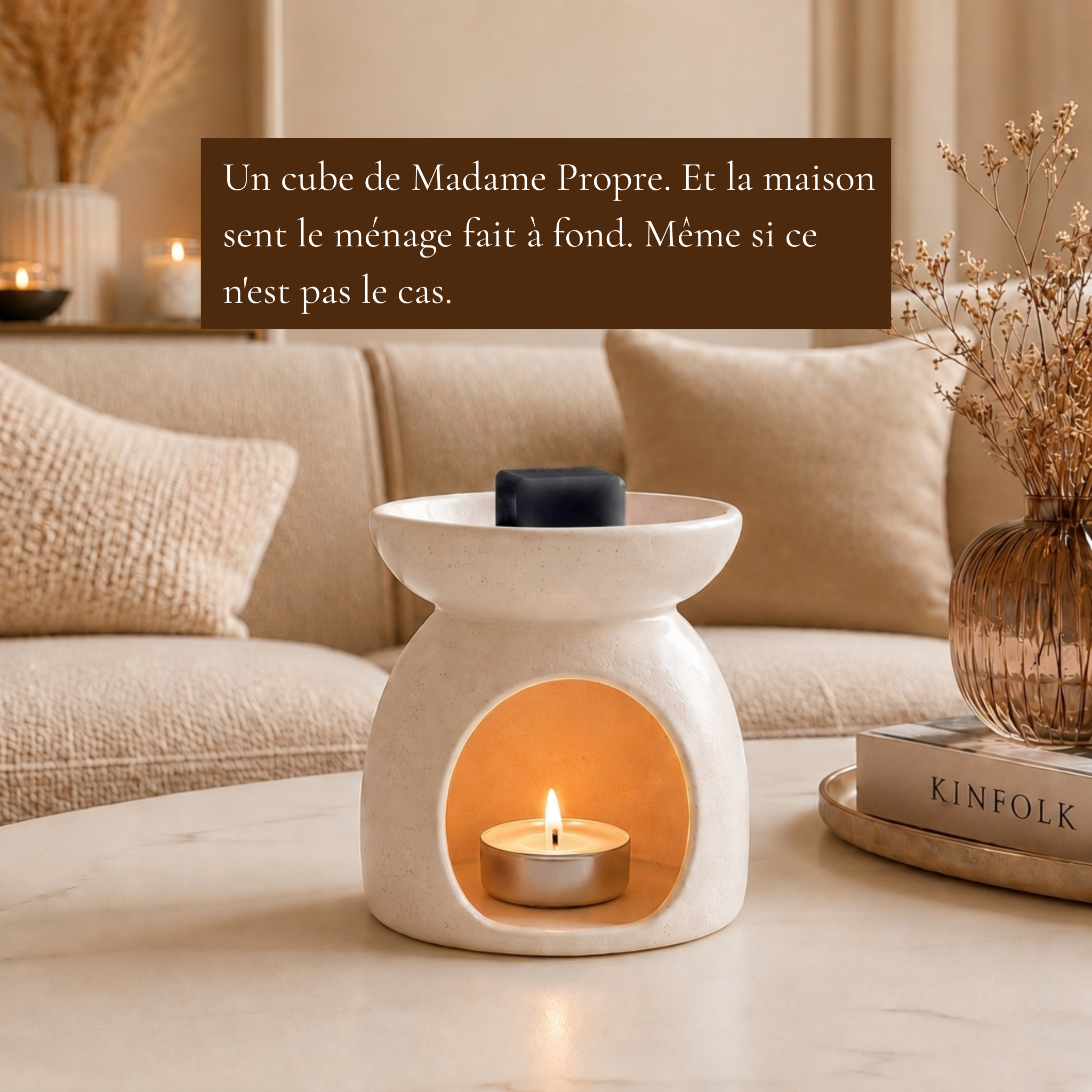 Madame Propre - galet de cire parfumé, fabriqué en France