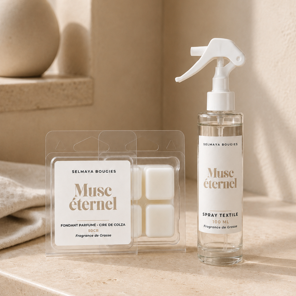 Duo Musc Éternel : Spray Textile + Fondant Parfumé Musqué