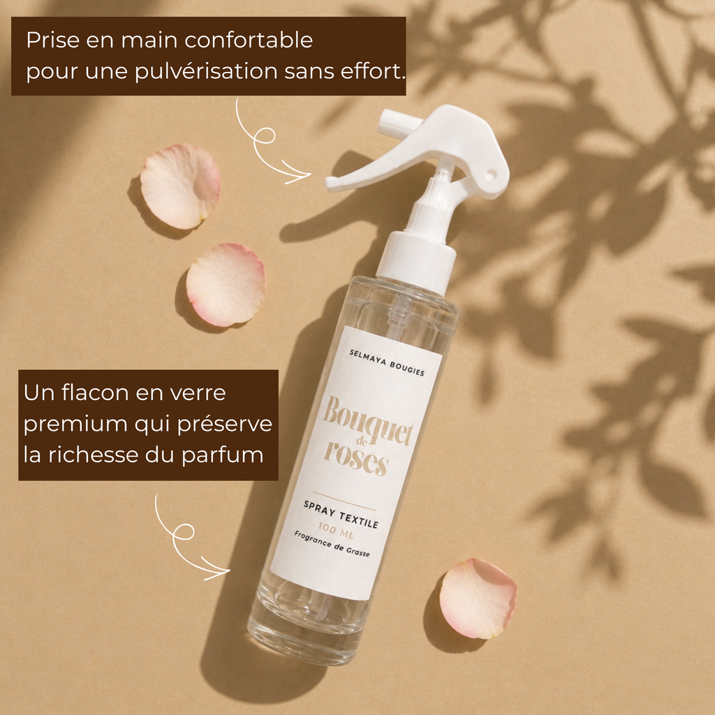 Spray textile Bouquet de Roses | Parfum linge de maison floral