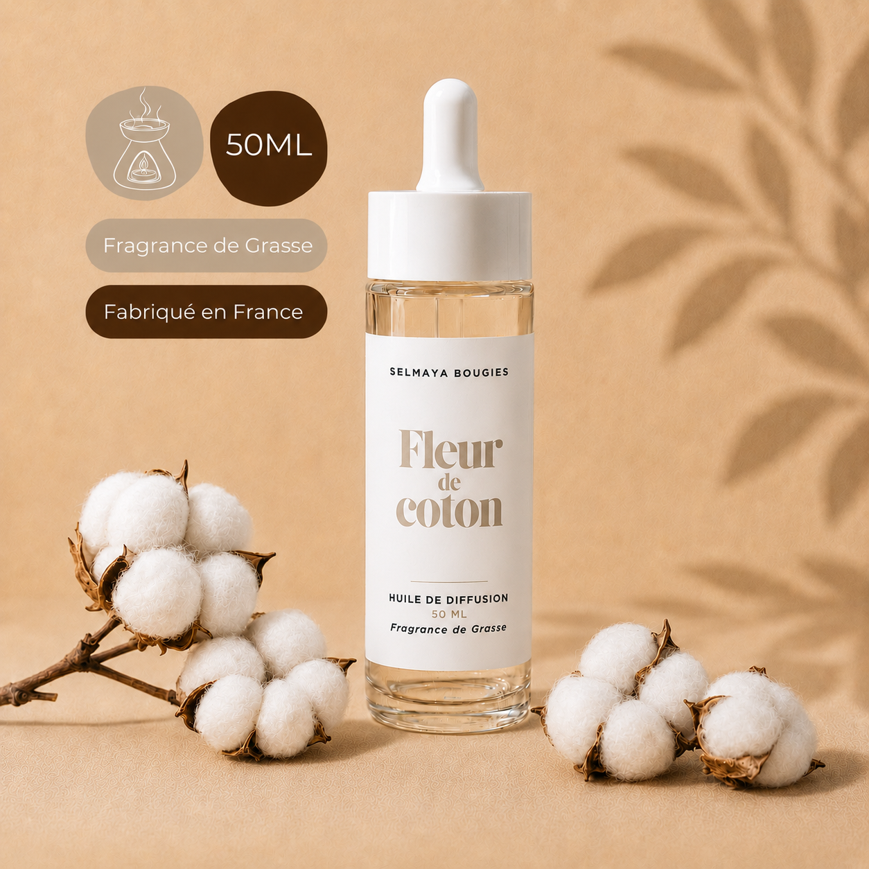 Huile de diffusion Fleur de Coton | Parfum d'ambiance frais