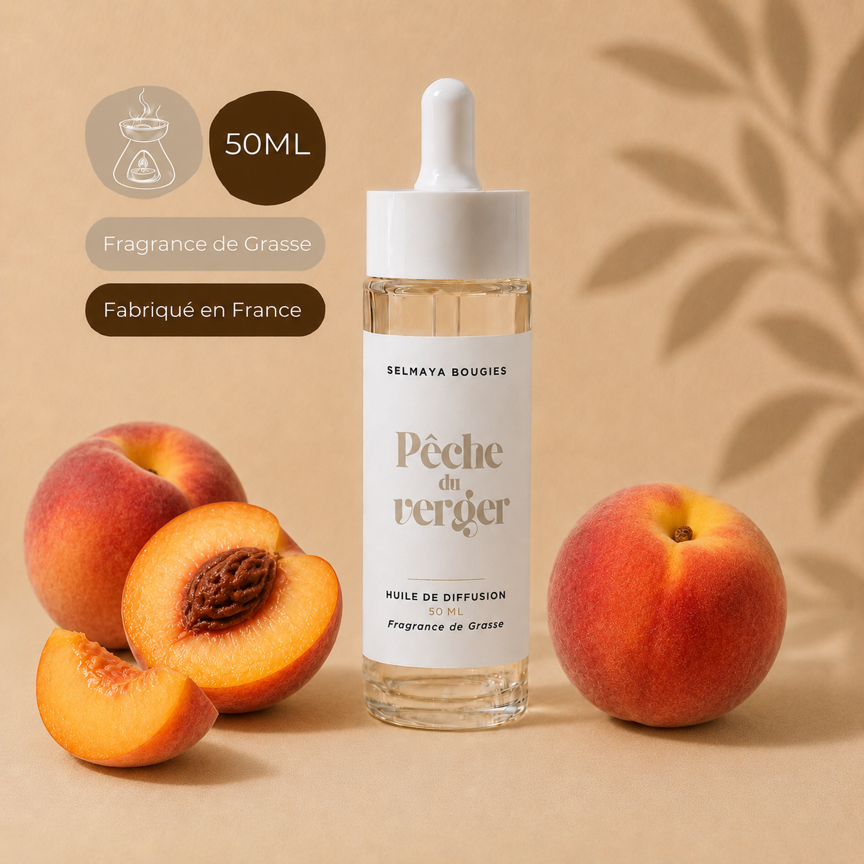 Huile de diffusion Pêche du Verger | Parfum d'ambiance fruité