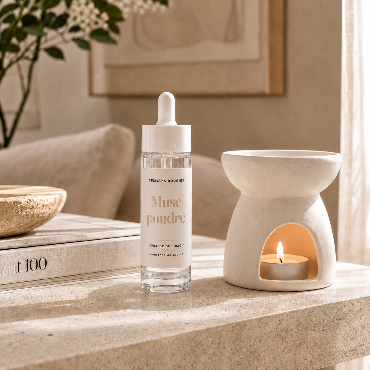 Huile de diffusion Musc Poudré | Parfum d'ambiance doux