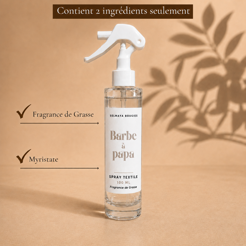 Spray textile Barbe à papa 100 ml | Selmaya Bougies