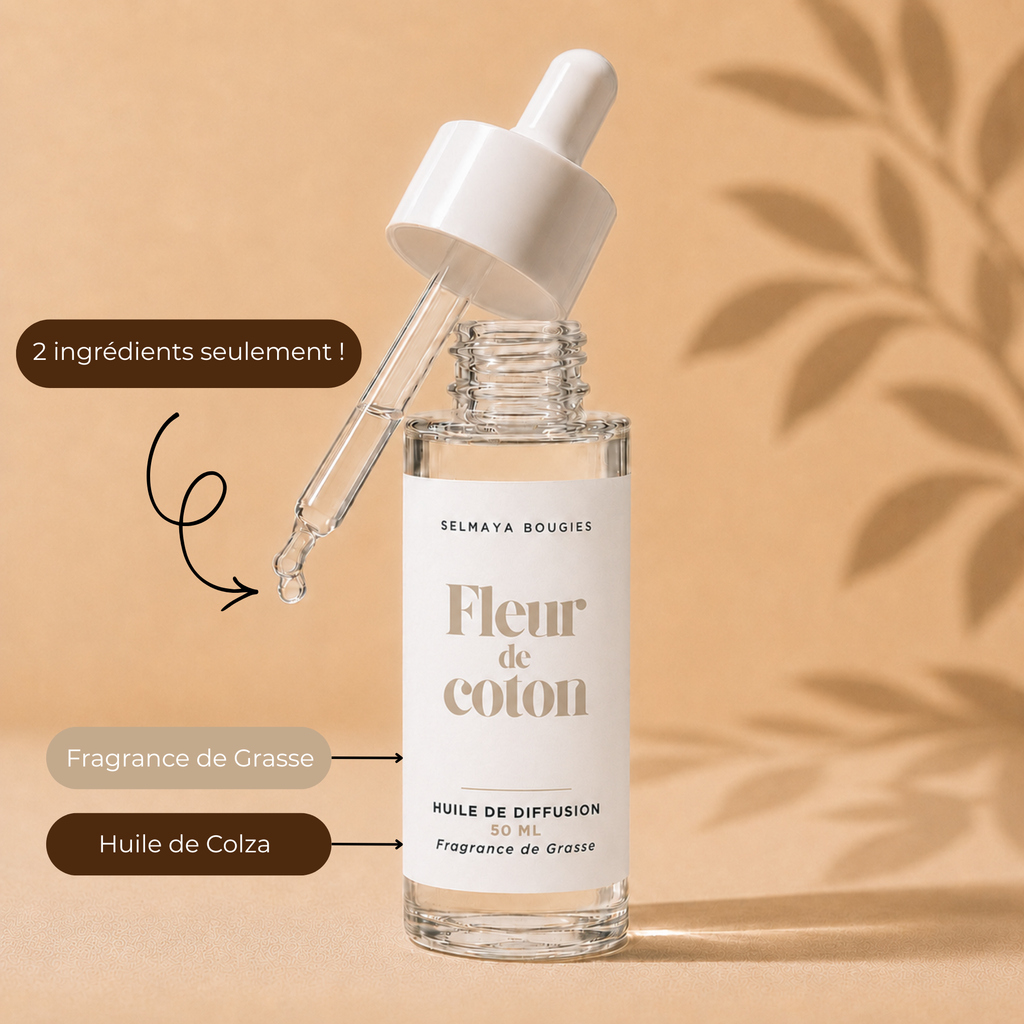 Huile de diffusion Fleur de Coton | Parfum d'ambiance frais