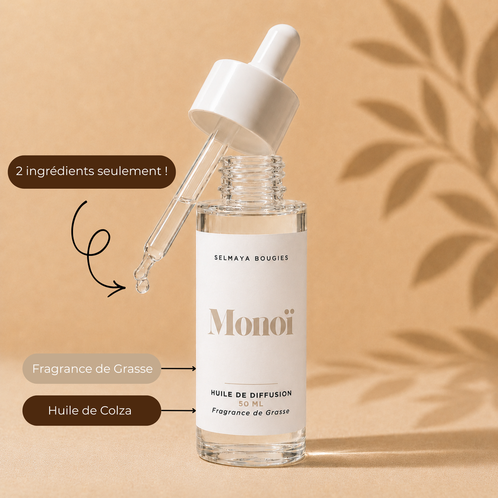 Huile de diffusion Monoï | Parfum d'ambiance tropical
