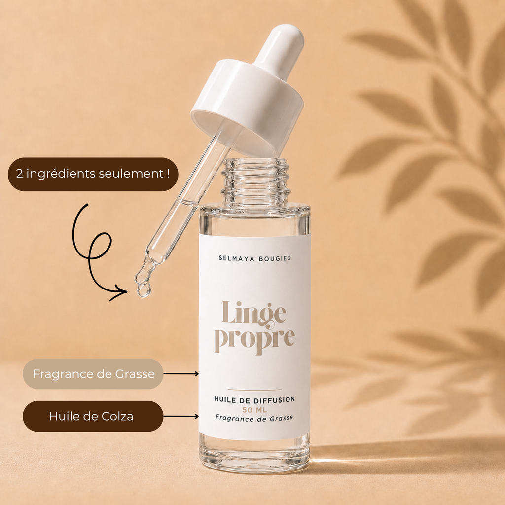 Huile de diffusion Linge Propre | Parfum d'ambiance longue durée