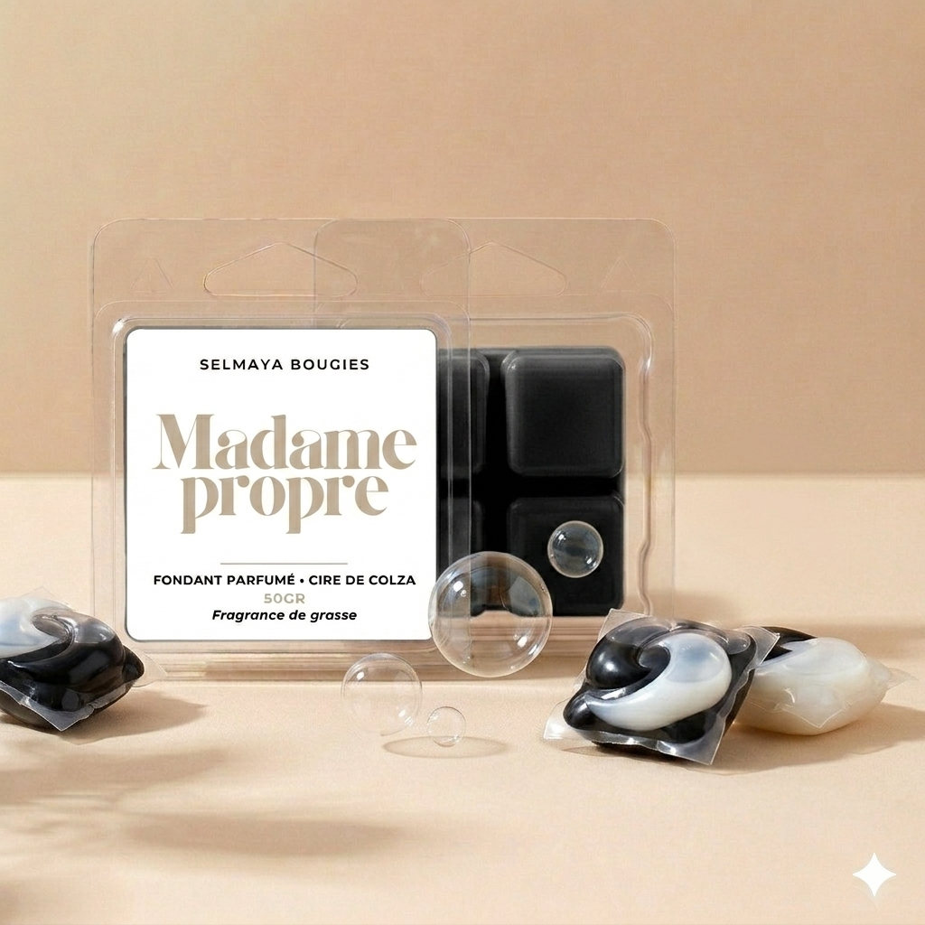 Madame Propre - galet de cire parfumé, fabriqué en France