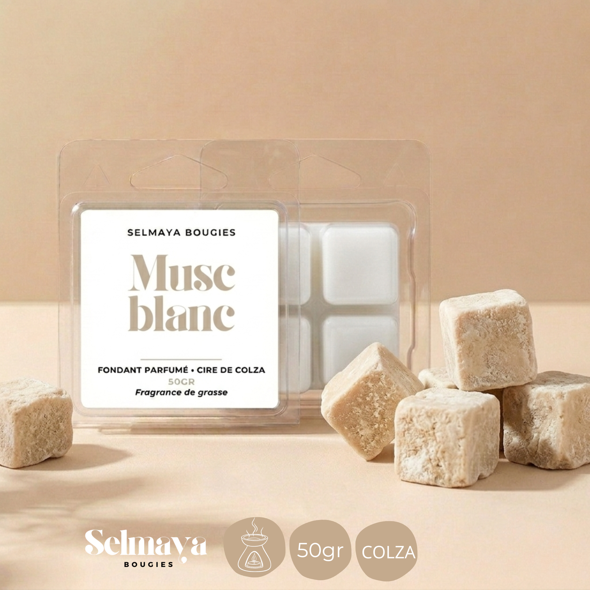 Musc Blanc - fondant parfumé, fabriqué en France