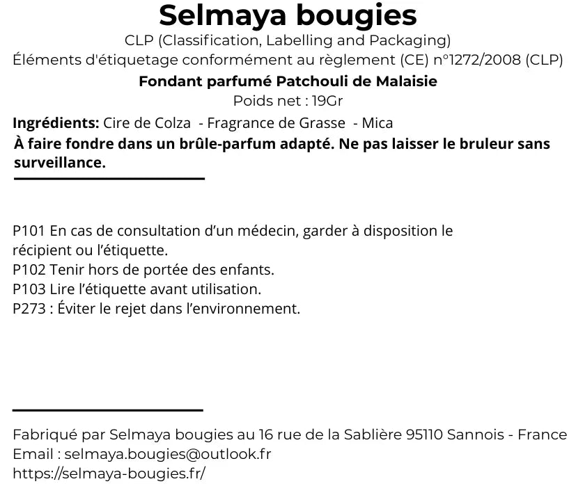 Patchouli de Malaisie 19gr - Fondant parfumé pas cher en format tartelette - fait main vendor-unknown