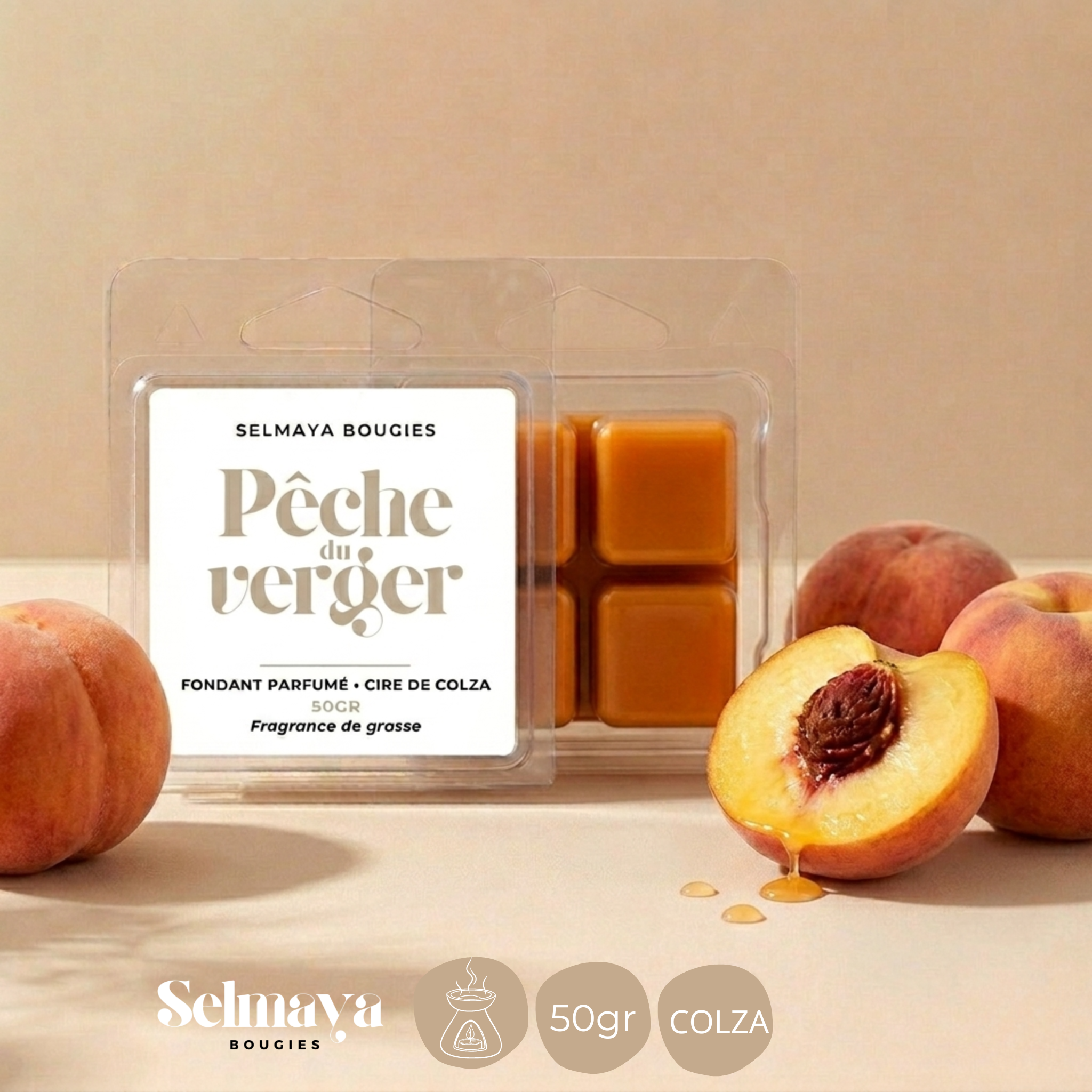 Pêche du verger 50gr - Fondant parfumé