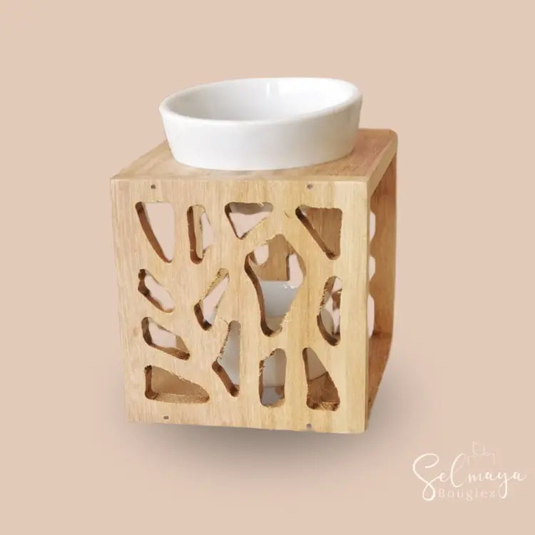 Wood - Bruleur pour fondants parfumés et huile de diffusion selmaya.bougies