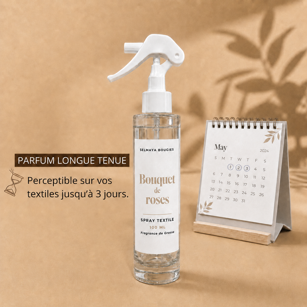 Duo Bouquet de Roses : Spray Textile + Fondant Parfumé Rose