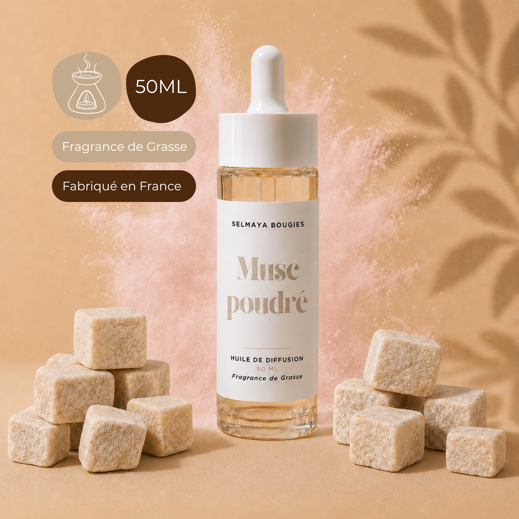 Huile de diffusion Musc Poudré | Parfum d'ambiance doux