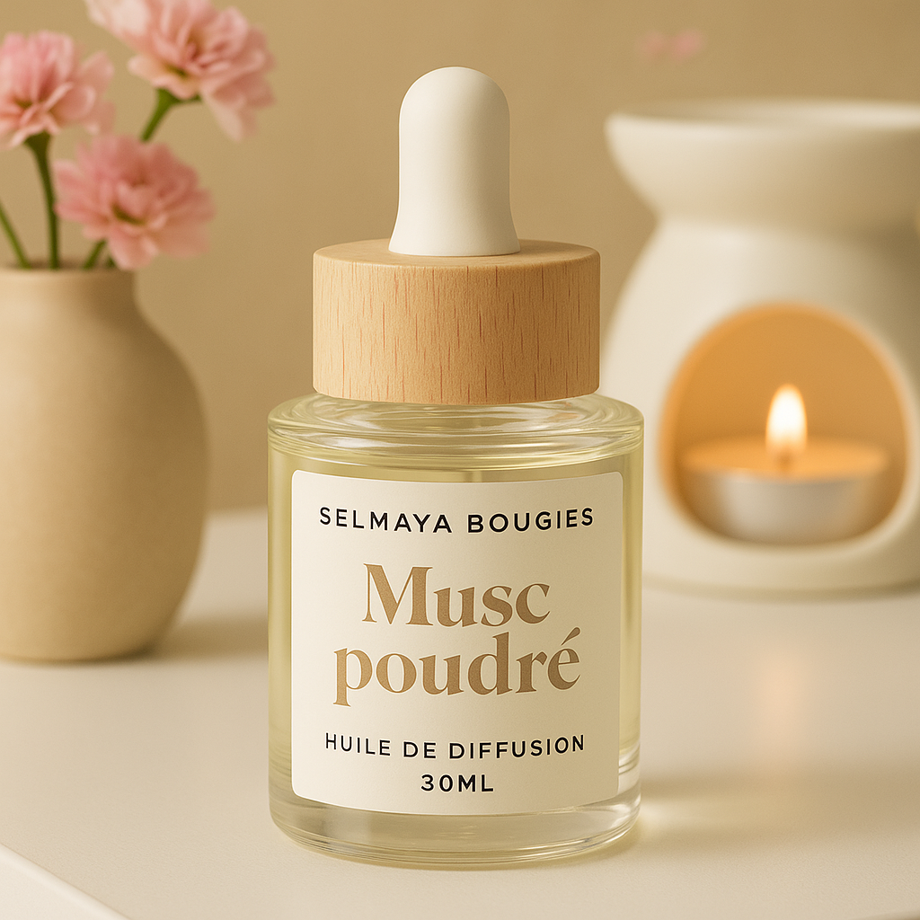 Musc poudré - Huile de diffusion parfumée fait main
