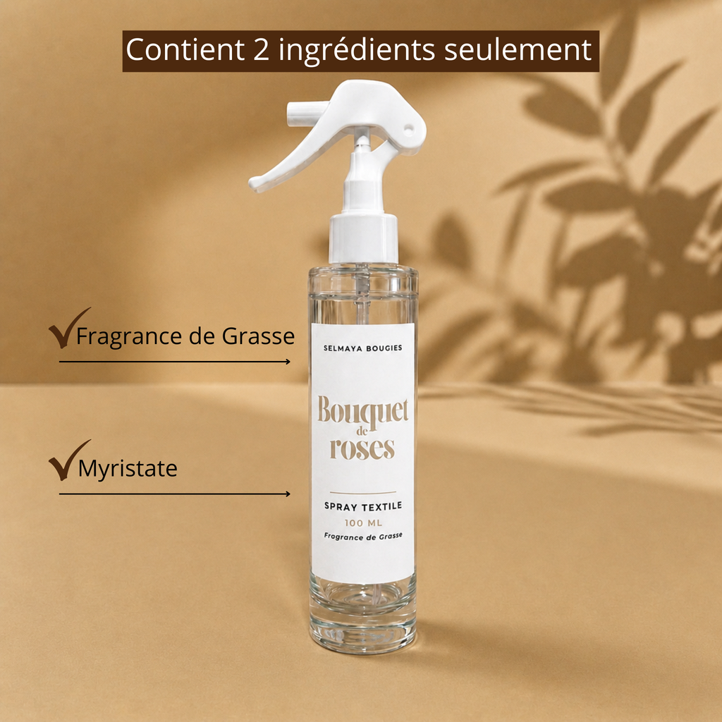 Spray textile Bouquet de Roses | Parfum linge de maison floral