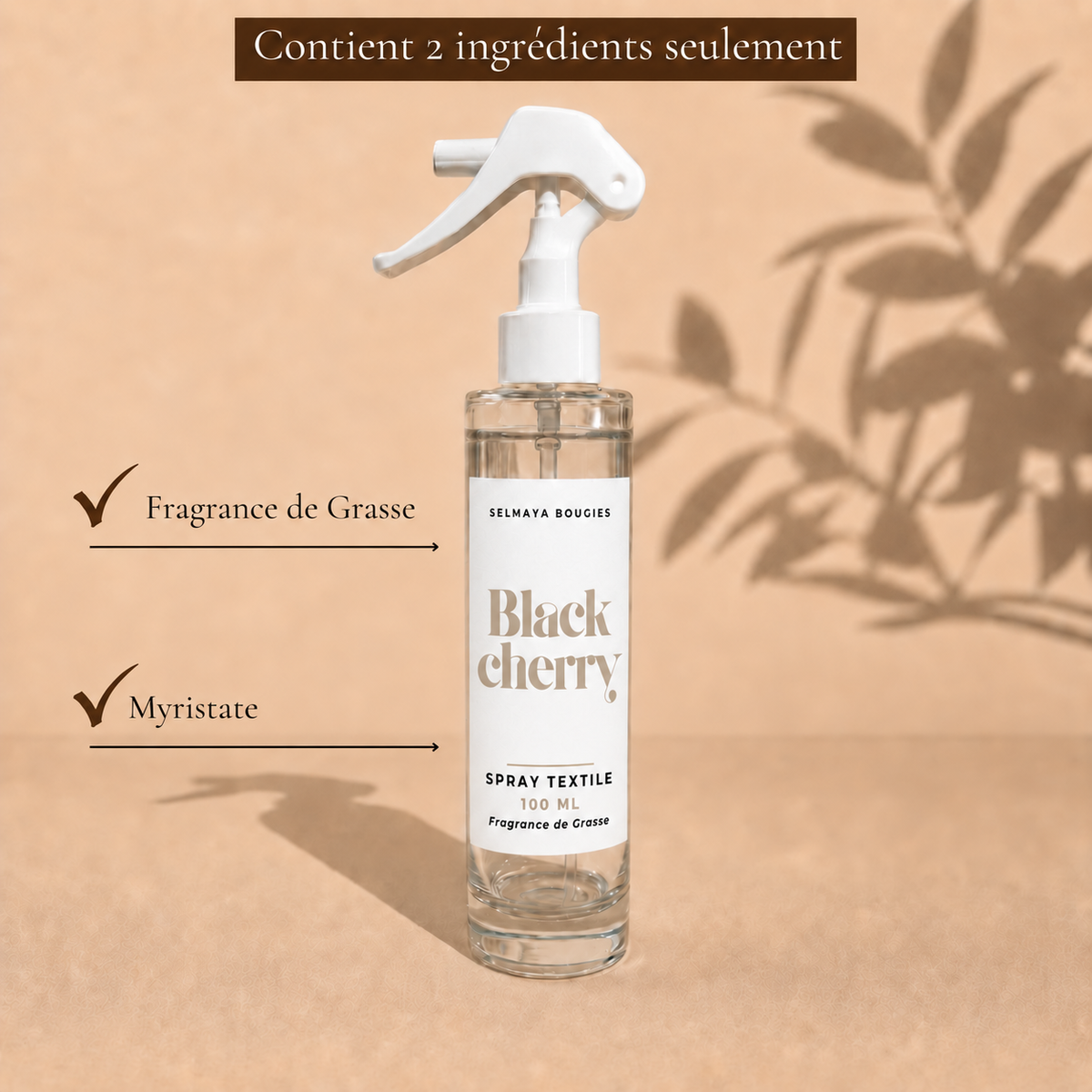 Spray textile Black cherry 100 ml | Selmaya Bougies